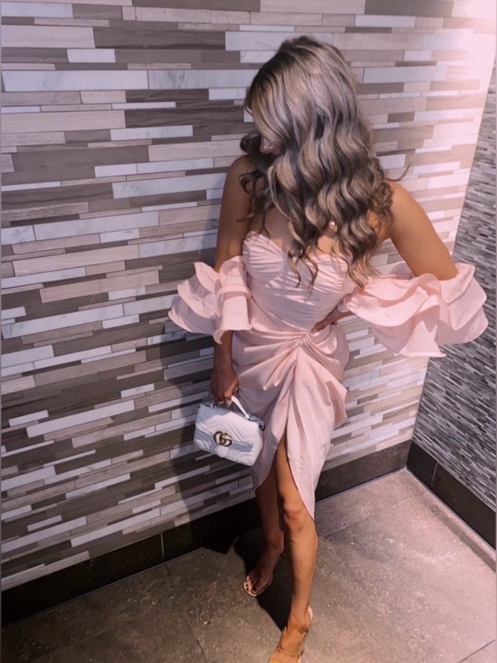 New Pastel Pink Long Draped Princess Gown Summer Formal Event Party Dress Size 4
